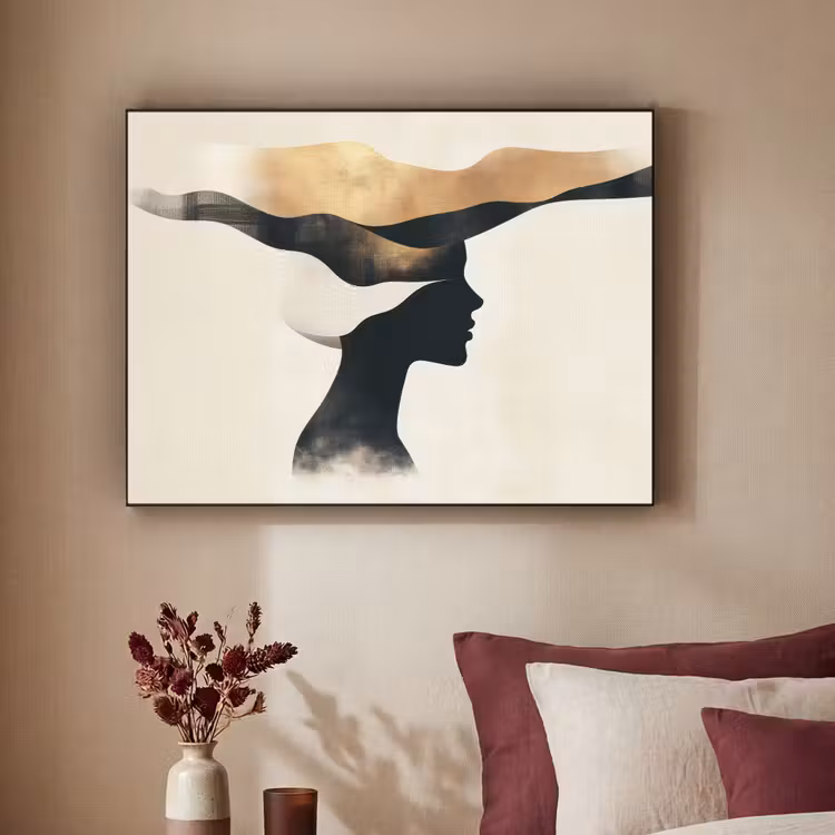 Art Frame - Vrouw - Golven - Zwart — 2