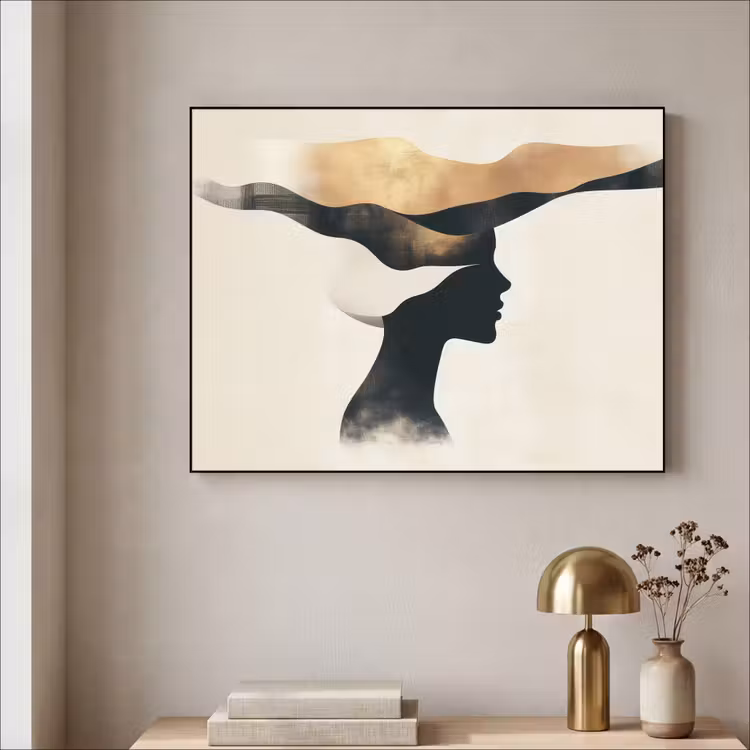 Art Frame - Vrouw - Golven - Zwart — 3