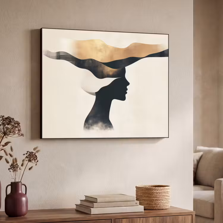 Art Frame - Vrouw - Golven - Zwart — 4
