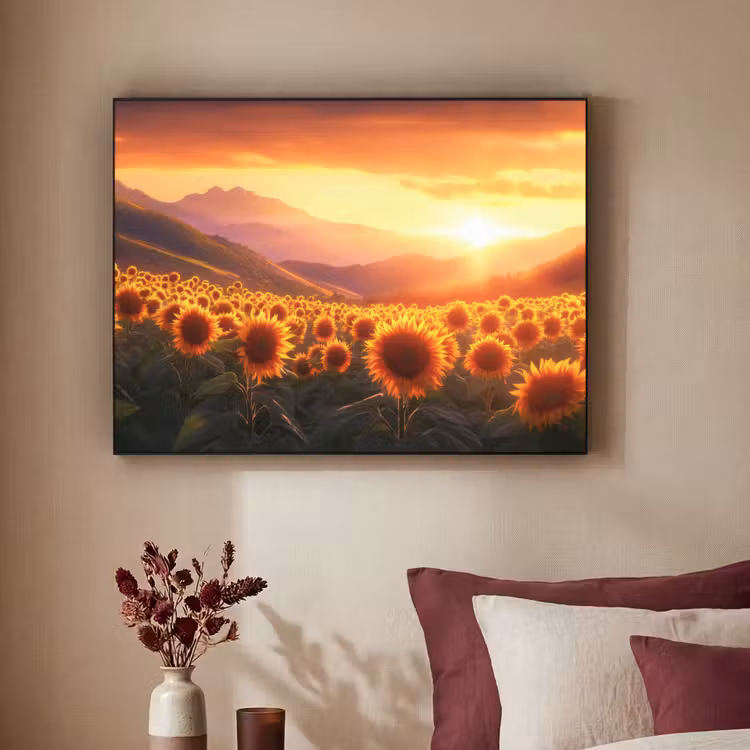 Art Frame - Zonnebloemen - Zonsondergang - Landschap — 2