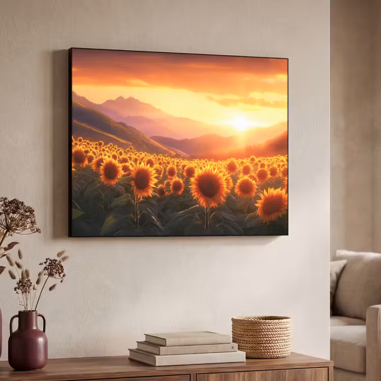 Art Frame - Zonnebloemen - Zonsondergang - Landschap — 4