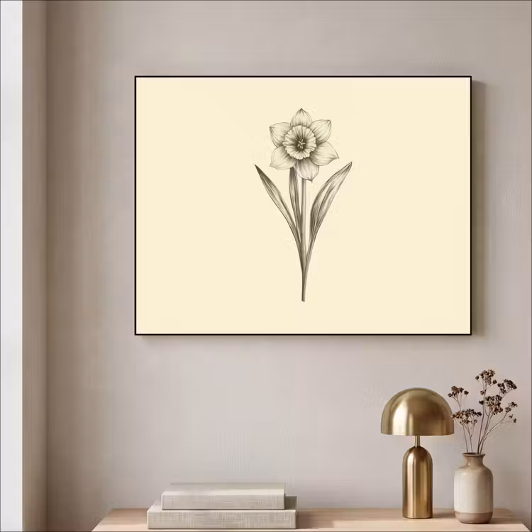 Art Frame - Zwart - Narcis - Illustratie — 3