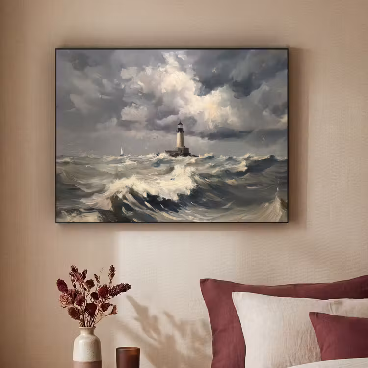 Art Frame - Vuurtoren - Golven - Storm — 2
