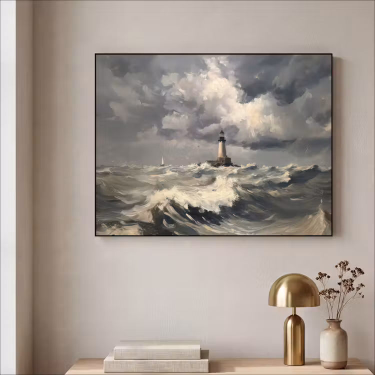 Art Frame - Vuurtoren - Golven - Storm — 3