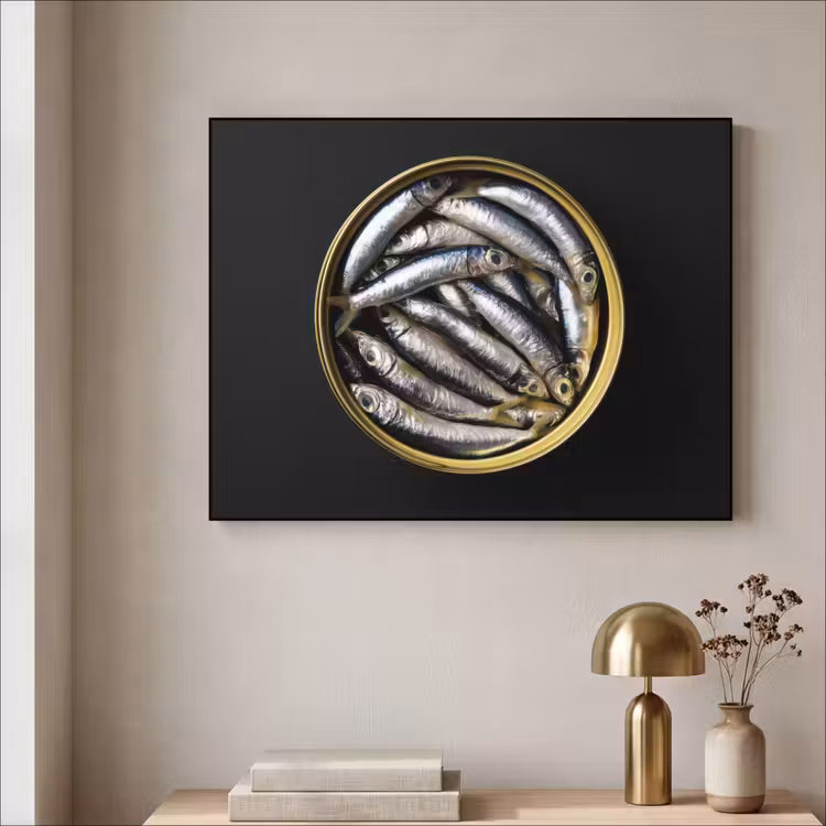 Art Frame - Sardines - Vissen - Rond - Zwart — 3