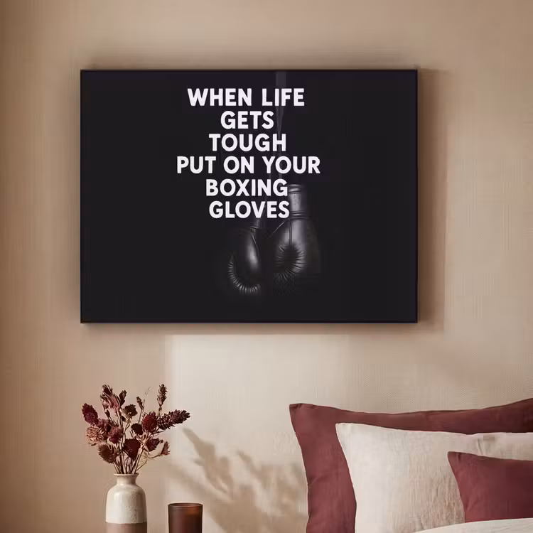 Art Frame - Tekst - Bokshandschoenen - Wit — 2