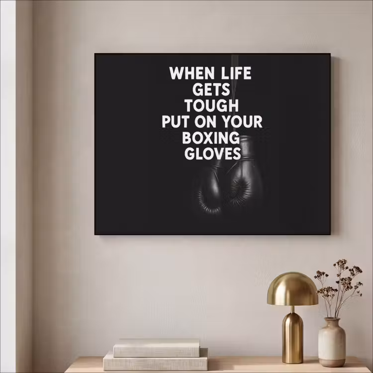 Art Frame - Tekst - Bokshandschoenen - Wit — 3