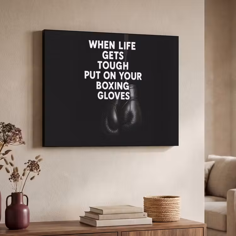 Art Frame - Tekst - Bokshandschoenen - Wit — 4