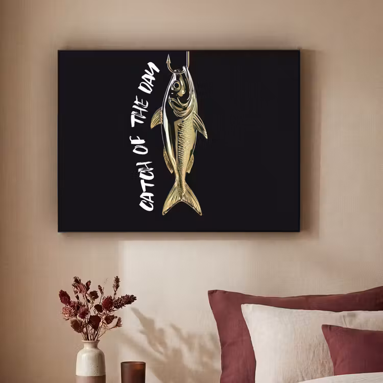 Art Frame - Vis - Zwart - Goud - Tekst — 2