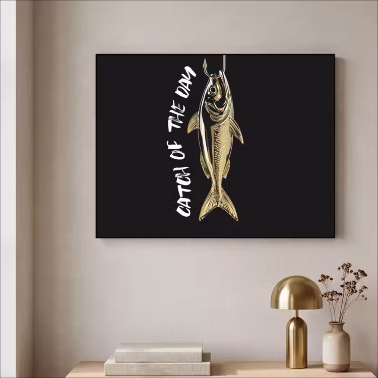 Art Frame - Vis - Zwart - Goud - Tekst — 3