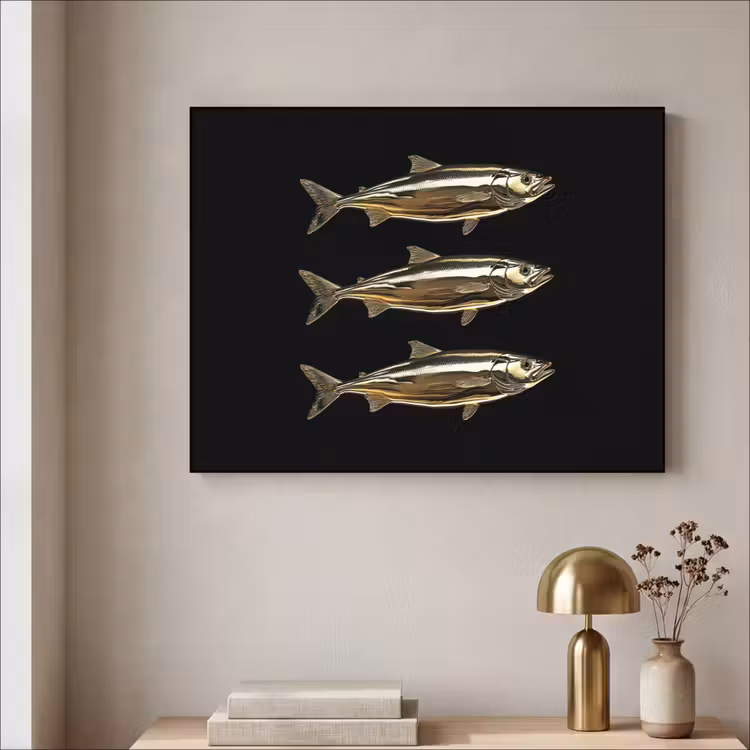 Art Frame - Vissen - Goud - Zwart — 3