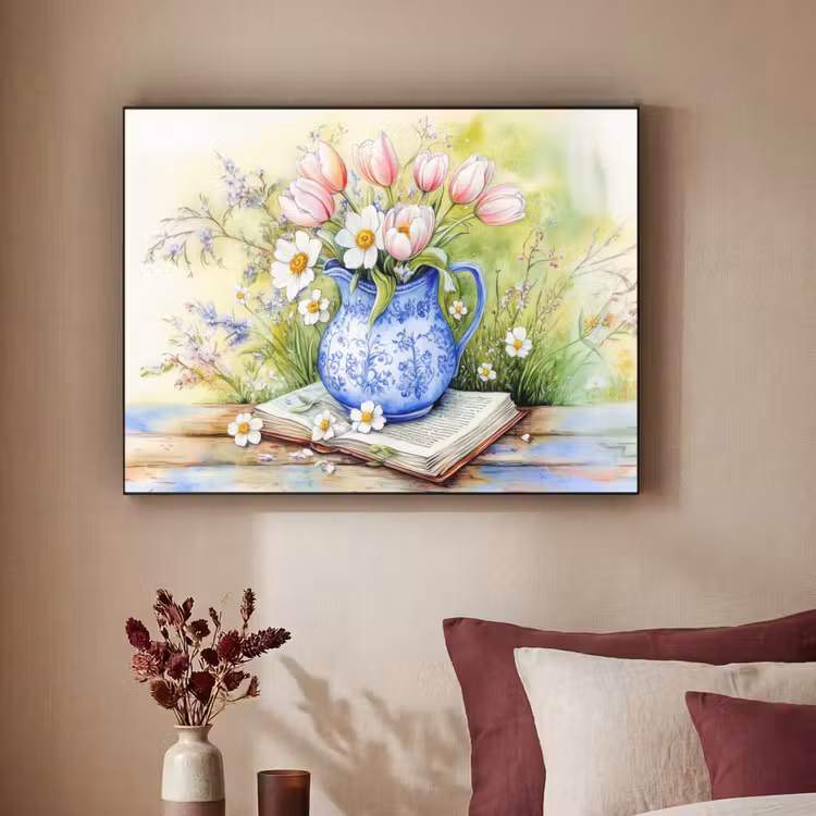 Art Frame - Vaas - Delftsblauw - Madeliefjes — 2
