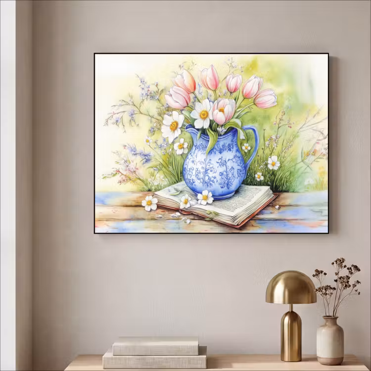 Art Frame - Vaas - Delftsblauw - Madeliefjes — 3