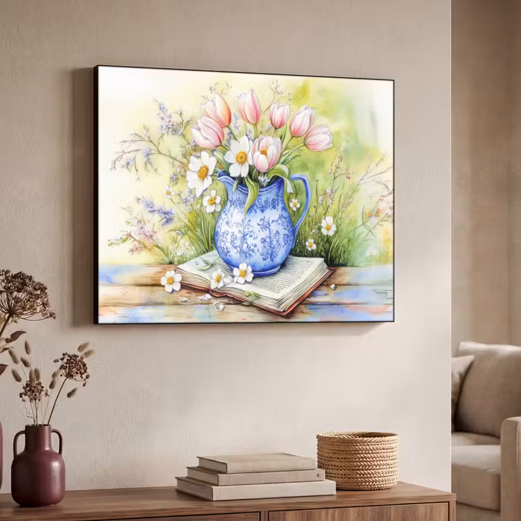 Art Frame - Vaas - Delftsblauw - Madeliefjes — 4