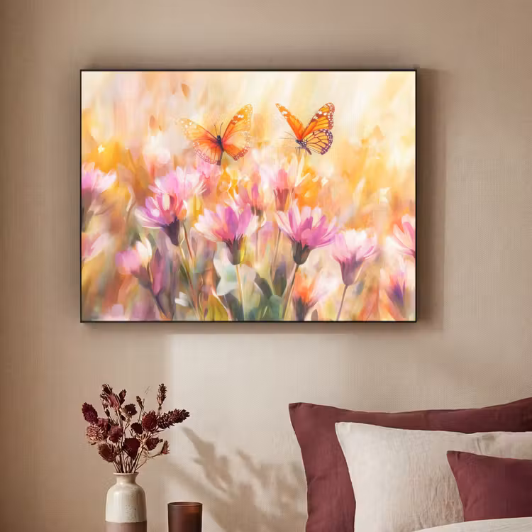 Art Frame - Vlinders - Oranje - Bloemen — 2