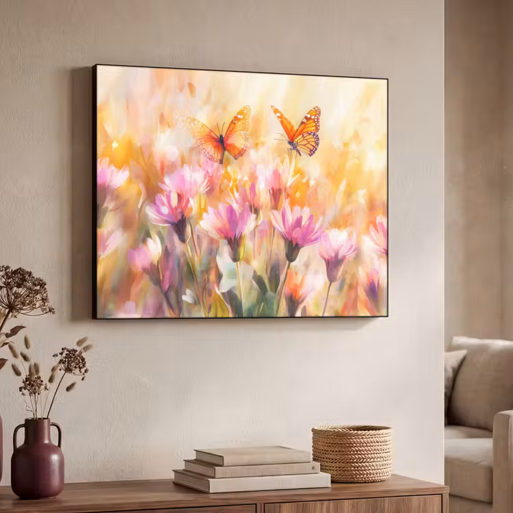 Art Frame - Vlinders - Oranje - Bloemen — 4