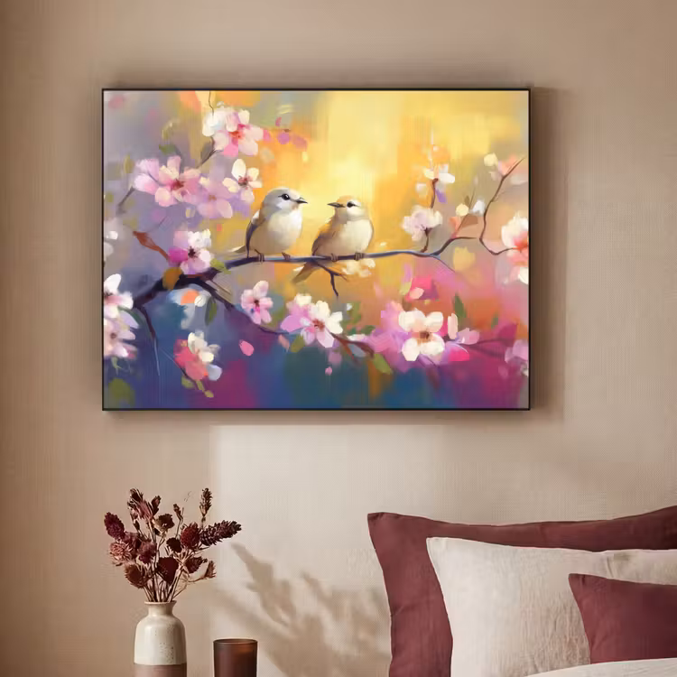 Art Frame - Vogels - Bloemen - Roze — 2