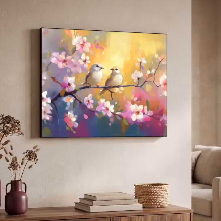 Art Frame - Vogels - Bloemen - Roze — 4