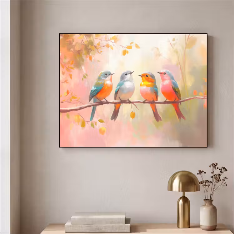 Art Frame - Vogels - Kleurrijk - Tak — 3