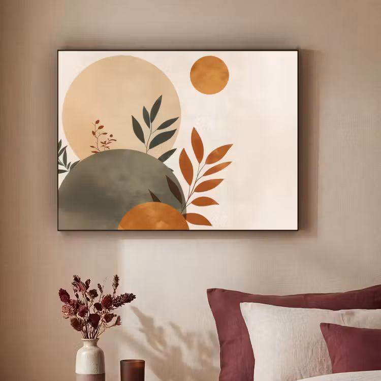 Art Frame - Vormen - Rond - Bladeren - Beige — 2