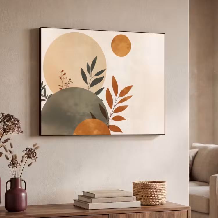 Art Frame - Vormen - Rond - Bladeren - Beige — 4