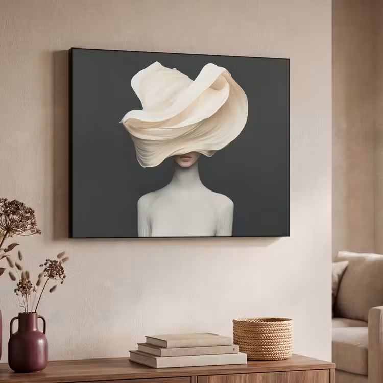 Art Frame - Vrouw - Beige - hoed — 4