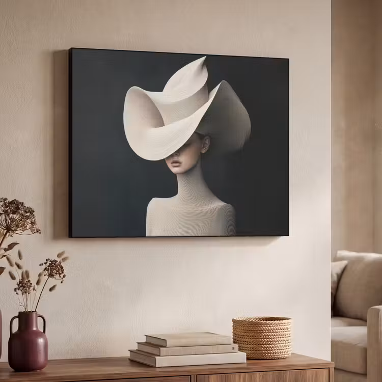 Art Frame - Vrouw - Golvende - Hoed — 4