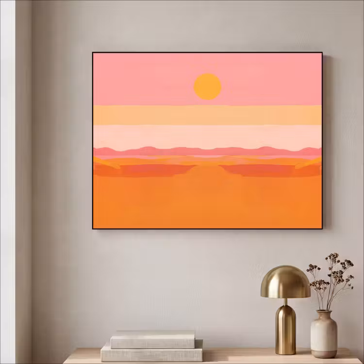 Art Frame - Zon - Abstract - Landschap - Oranje — 3