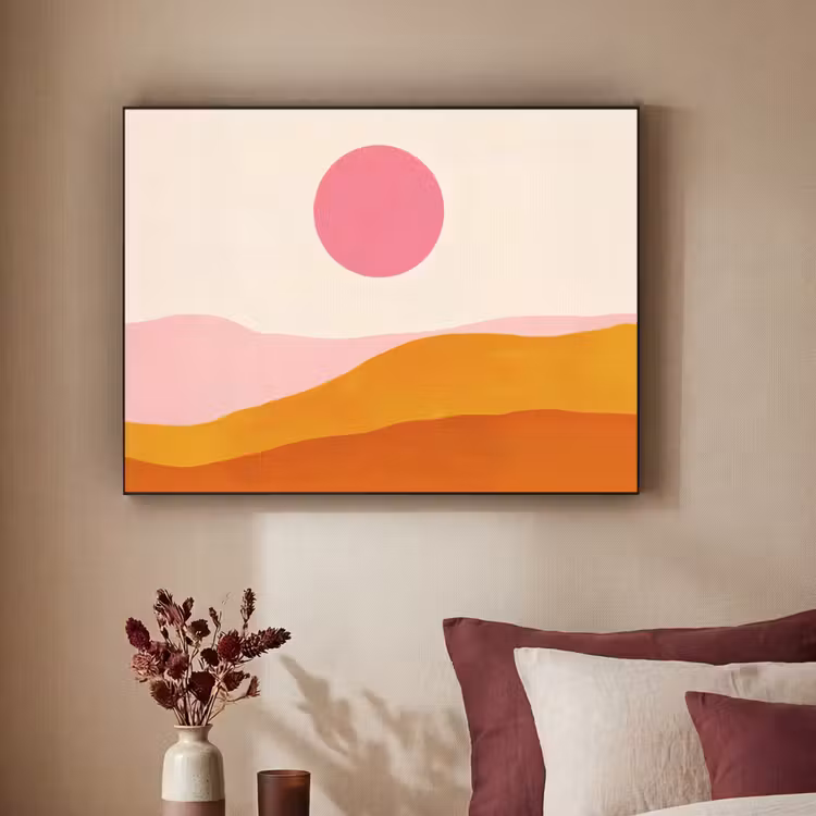 Art Frame - Zon - Heuvels - Abstract - Roze — 2