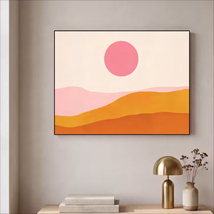 Art Frame - Zon - Heuvels - Abstract - Roze — 3