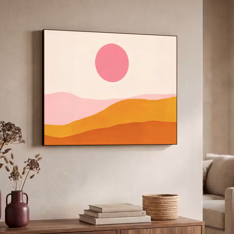 Art Frame - Zon - Heuvels - Abstract - Roze — 4