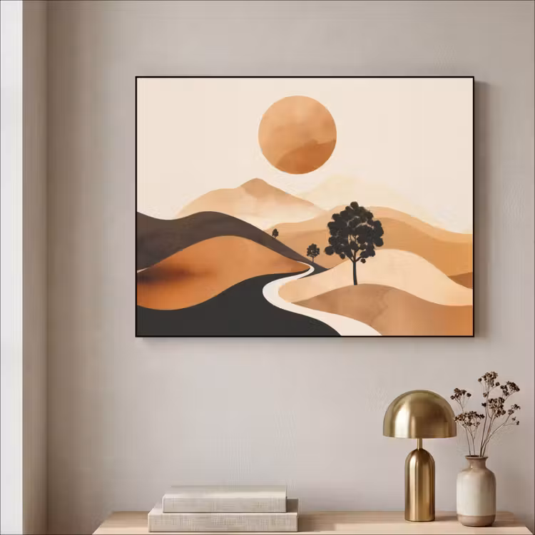 Art Frame - Zon - Heuvels - Boom - Abstract — 3
