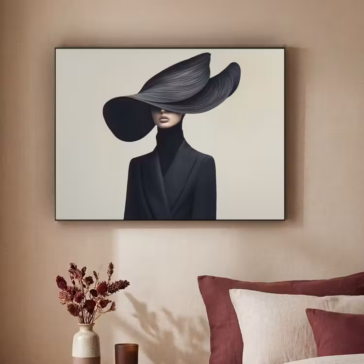 Art Frame - Zwart - Vrouw - Hoed — 2