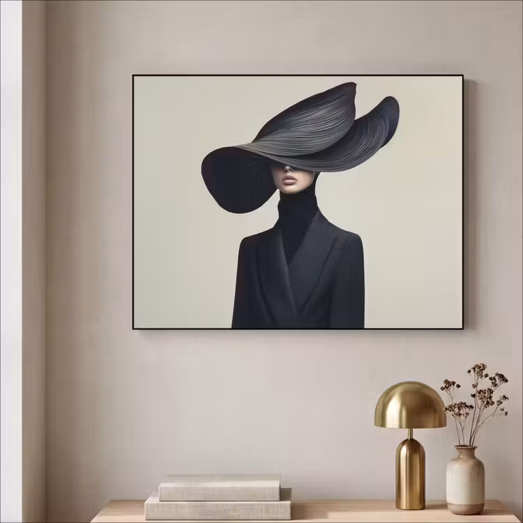Art Frame - Zwart - Vrouw - Hoed — 3