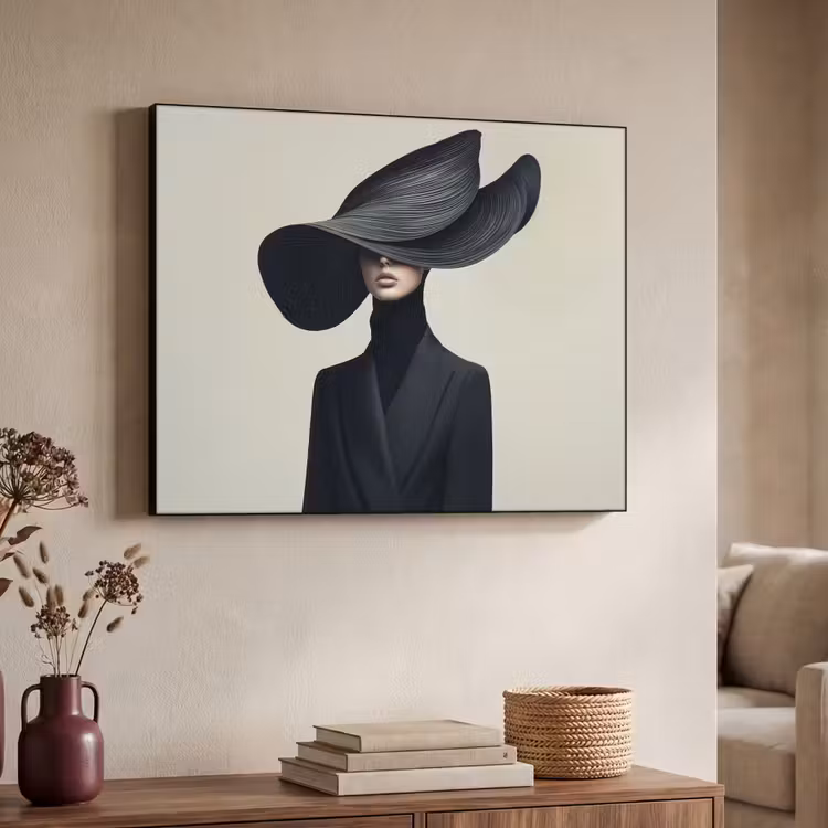 Art Frame - Zwart - Vrouw - Hoed — 4