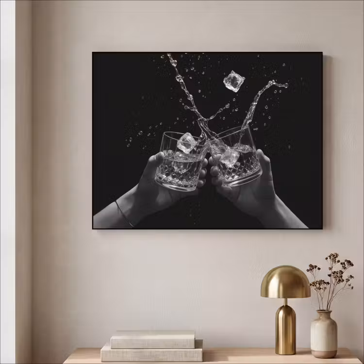 Art Frame - Whiskyglazen - Ijs - Spetters - Zwart — 3