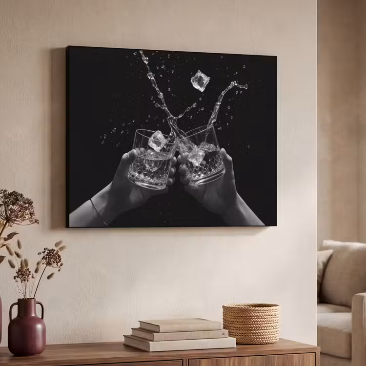 Art Frame - Whiskyglazen - Ijs - Spetters - Zwart — 4