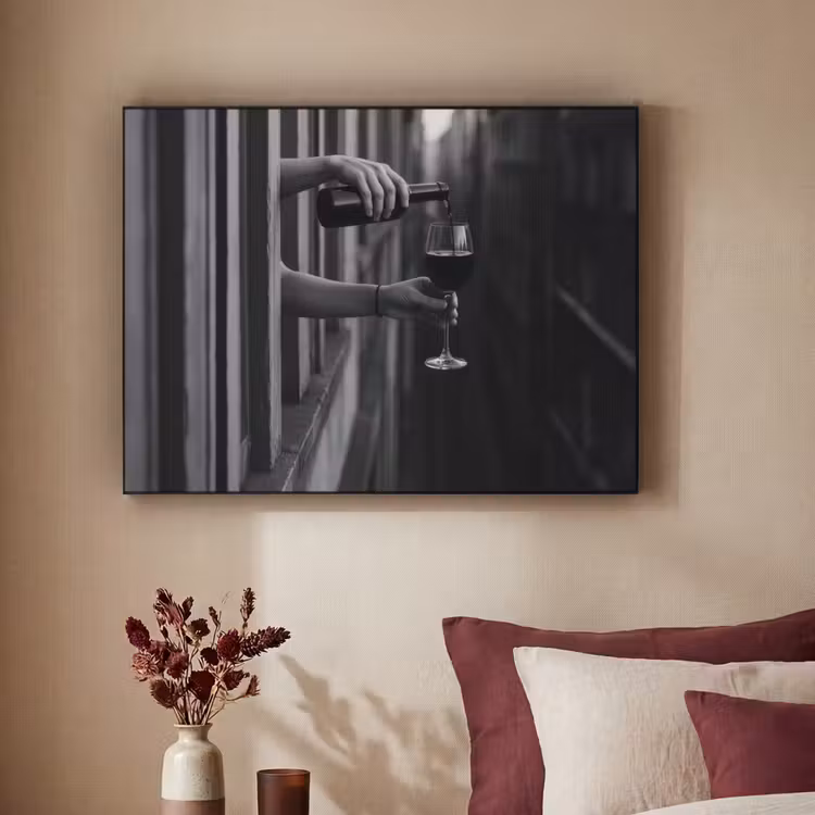 Art Frame - Wijnfles - Glas - Handen - Raam — 2