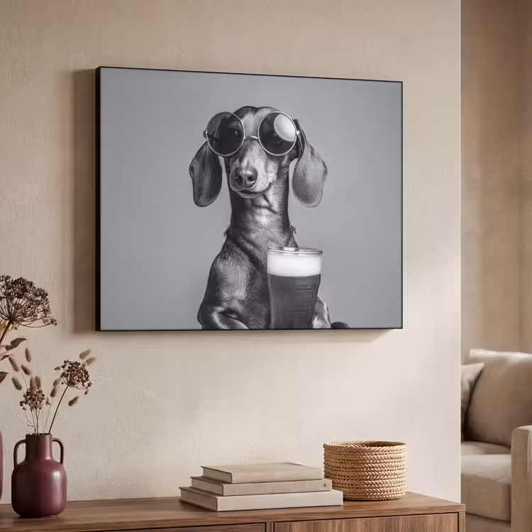 Art Frame - Teckel - Bier - Glas - Bril — 4