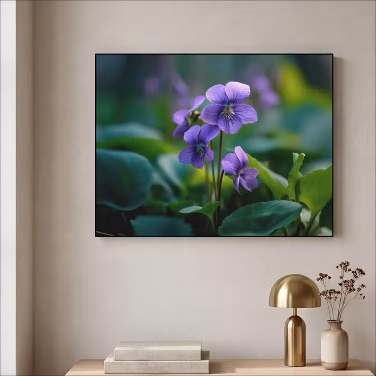 Art Frame - Viooltjes - Paars - Bloem - Bladeren — 3