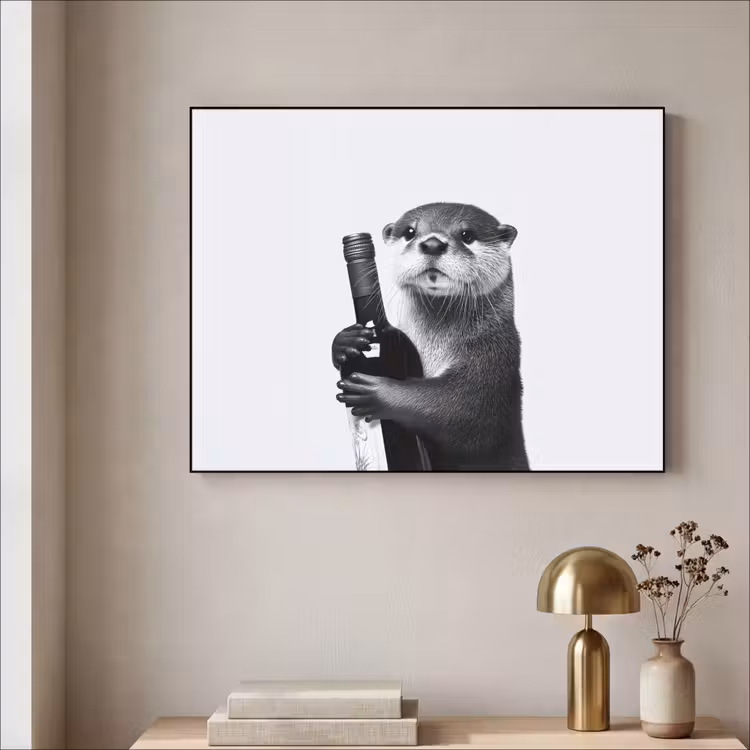 Art Frame - Wijnfles - Otter - Zwart — 3