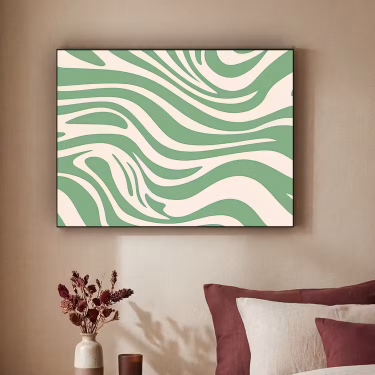 Art Frame - Zebrapatroon - Groen - Retro — 2
