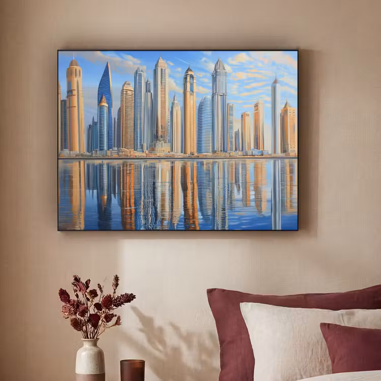 Art Frame - Skyline - Wolkenkrabbers - Water - Blauw — 2
