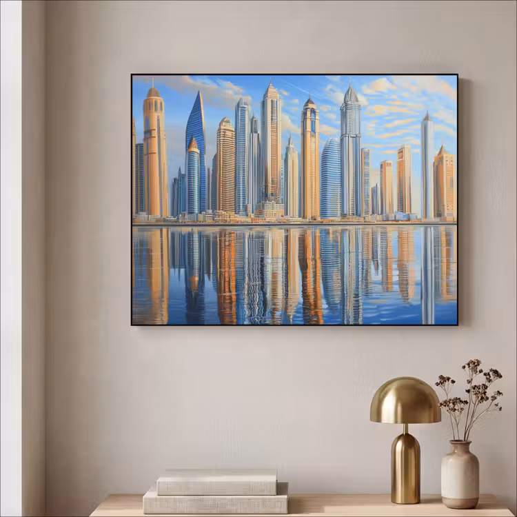 Art Frame - Skyline - Wolkenkrabbers - Water - Blauw — 3