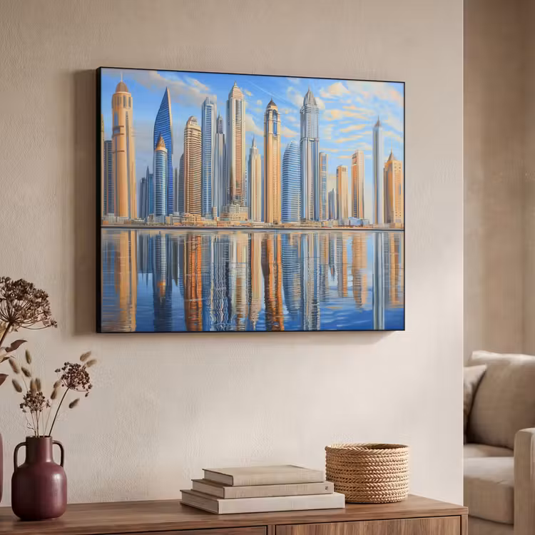 Art Frame - Skyline - Wolkenkrabbers - Water - Blauw — 4