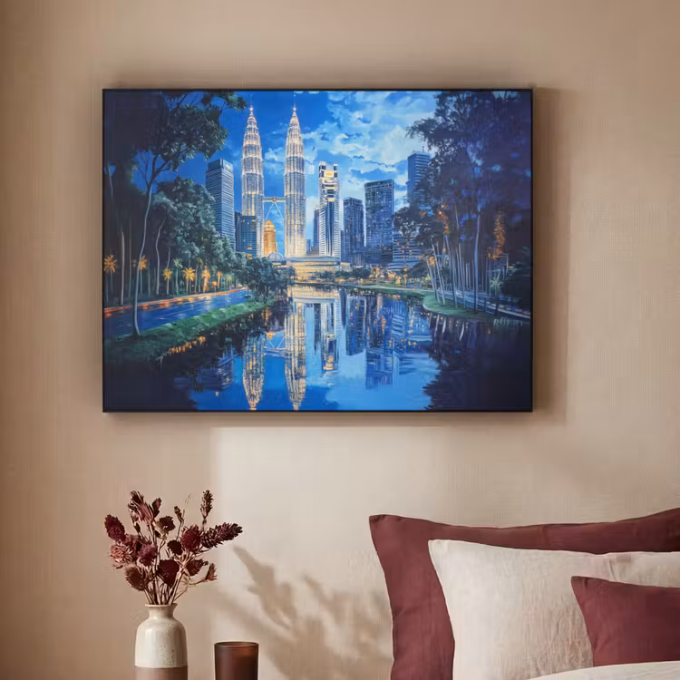 Art Frame - Stad Kuala Lumpur - Skyline - Wolkenkrabbers - Water — 2