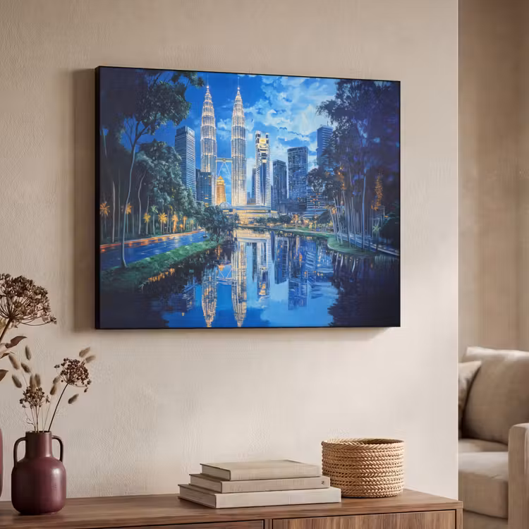 Art Frame - Stad Kuala Lumpur - Skyline - Wolkenkrabbers - Water — 4