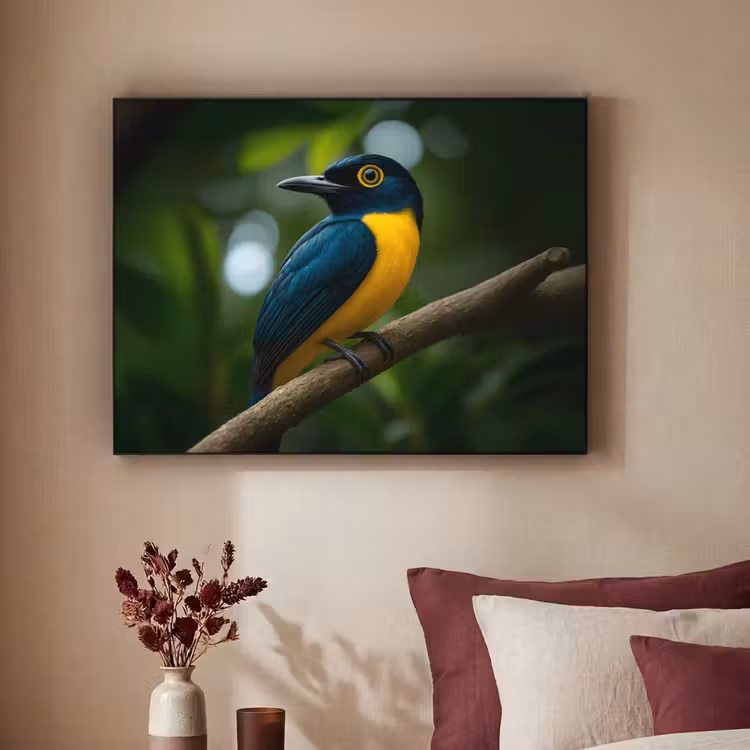 Art Frame - Vogel - Tak - Geel - Bladeren — 2