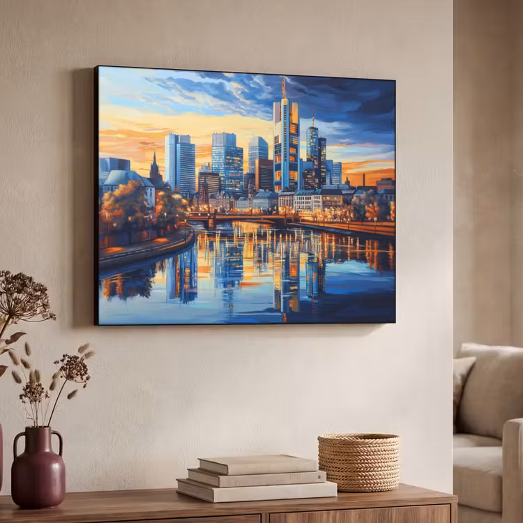 Art Frame - Zonsondergang Frankfurt - Stad - Skyline - Water — 4