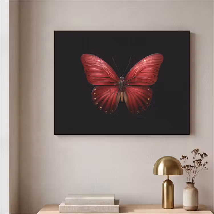 Art Frame - Vlinder - Rood - Minimalistisch — 3
